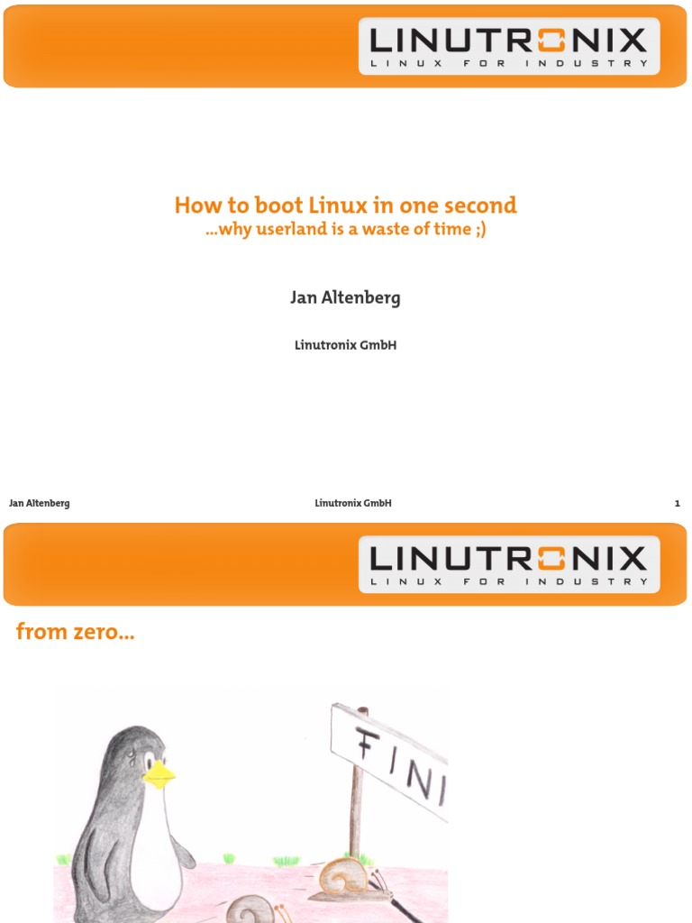 Boot Linux in One Second: Optimization Guide | PDF | Booting | Office ...