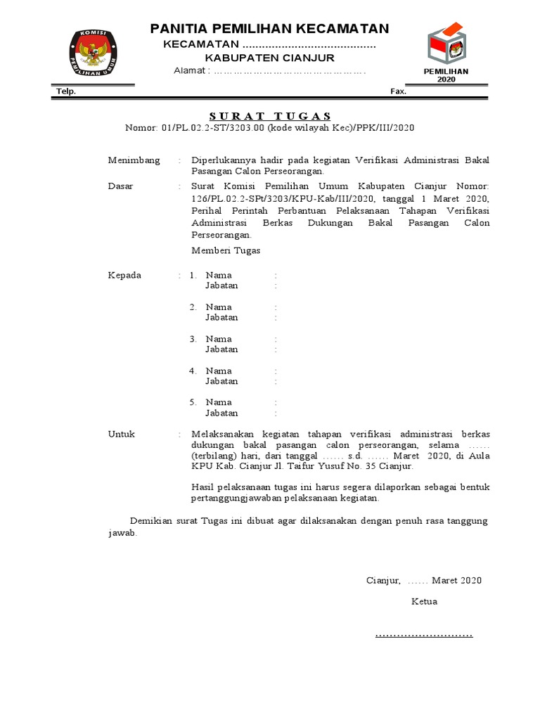 Surat Tugas Ppk Verifikasi Administrasi