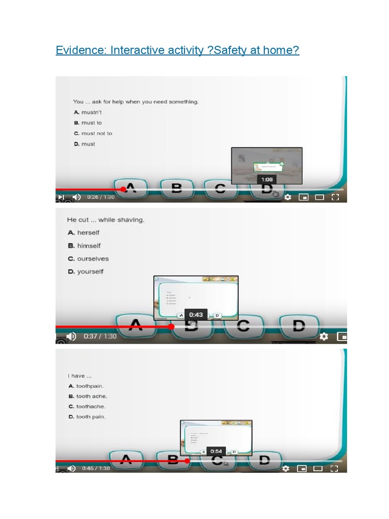 Evidence Interactive Activity Safety at Home | PDF | Computers
