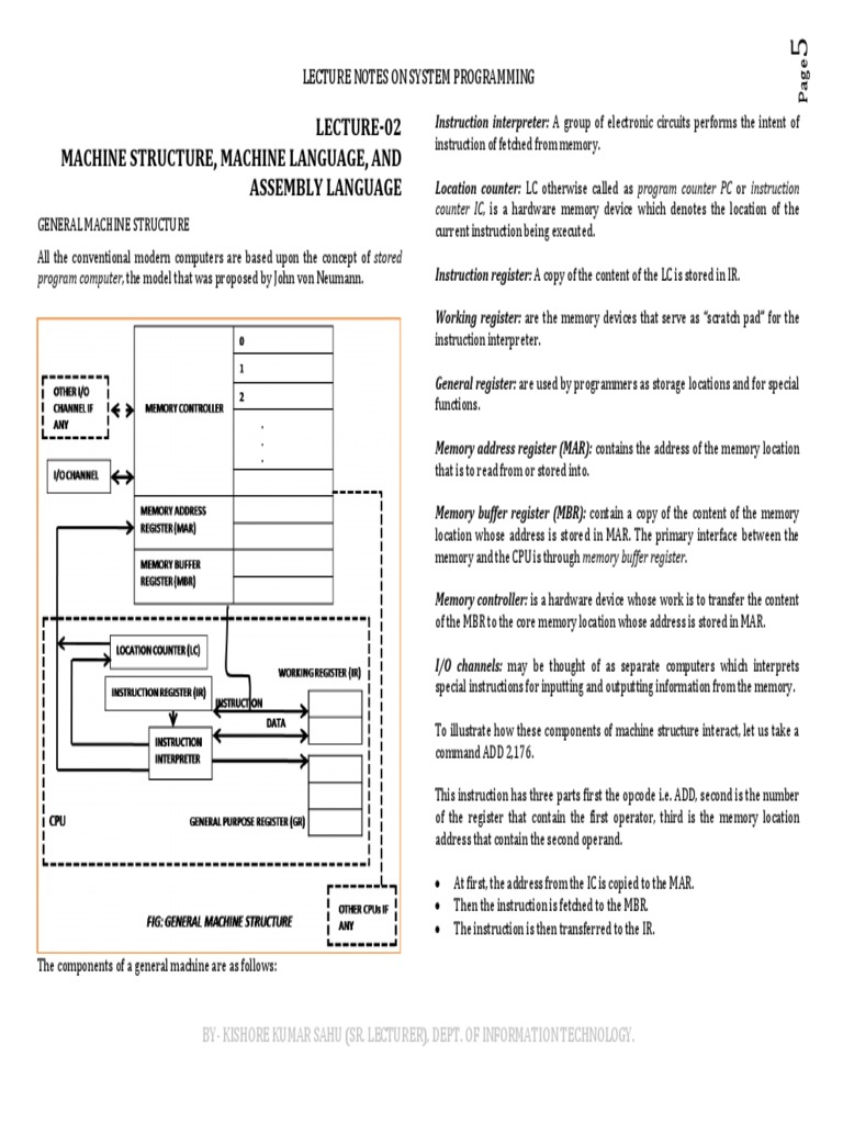 02.machine Structure - Machine Language - Assembly Language | PDF ...
