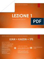 Lezione 1 Corso Organizzazione Aziendale Introduzione Lean Kaizen TPS