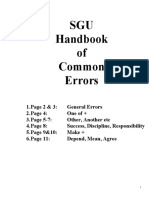 SGU Handbook of Common Errors