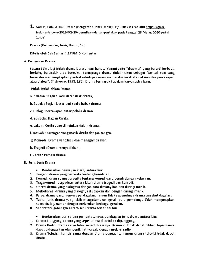 Tugas Indonesia Drama Pdf