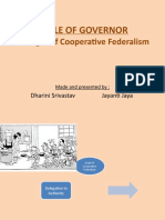 Role of Governor: in Light of Cooperative Federalism