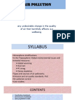 Air Pollution: Any Undesirable Change in The Quality of Air That Harmfully Affects Our Wellbeing