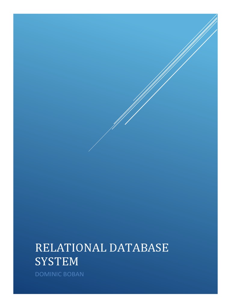 Relational Database System: Dominic Boban | PDF | Databases | Menu ...