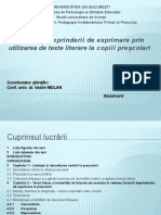 Fοrmаrеa  Dеprіndеrіі Dе Еxprіmаrе Prin Utilizarea de Texte Literare Lа Сοpііі Prеșсοlаrі