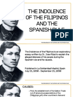 Rizal's Essay on the Causes of Filipino Indolence Under Spanish Rule