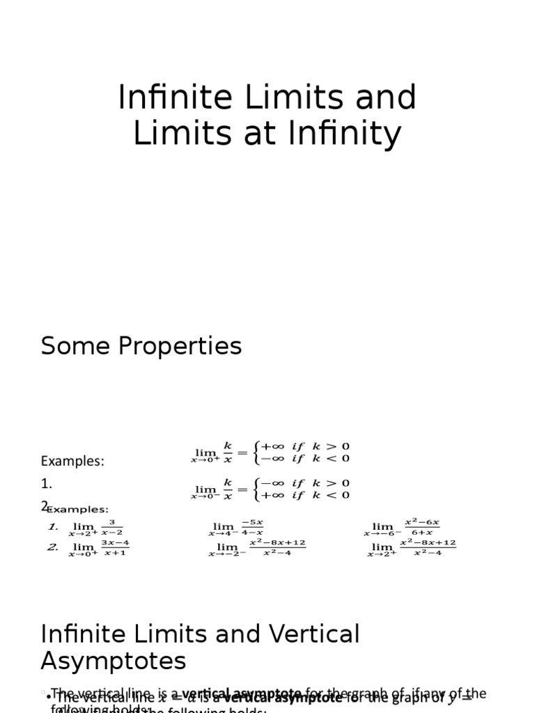 Infinite Limits and Limits at Infinity | PDF | Asymptote | Real Number