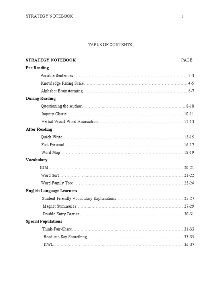 Strategy Notebook | PDF | Reading Comprehension | Human Communication