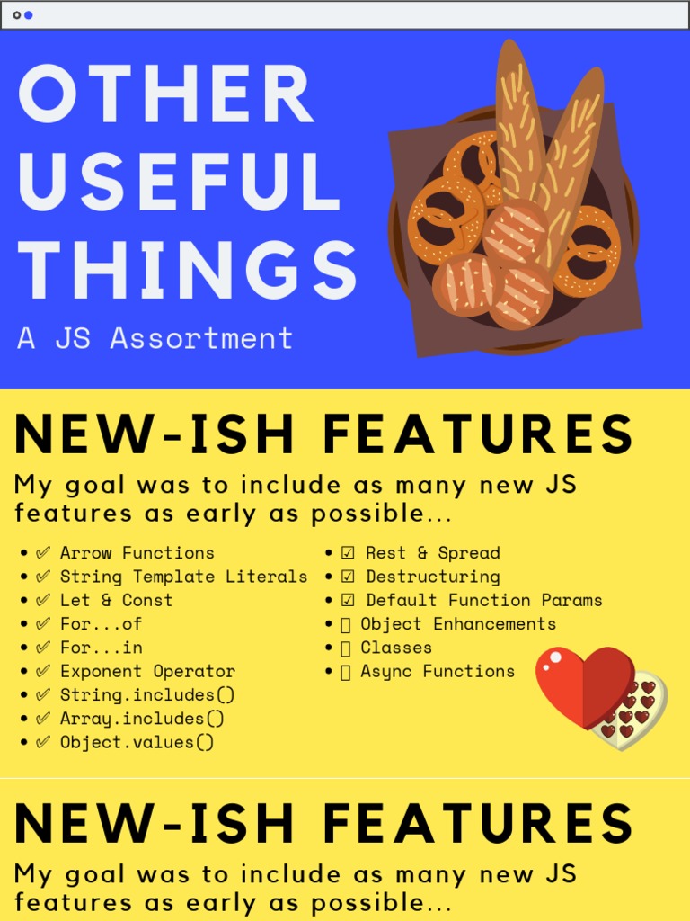 1 1 New Js Features Pdf Array Data Type Parameter Computer Programming