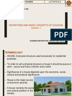 Definitions and Basic Concepts of Housing