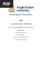 Marketing Planning - MOD004454: Topic 4 - Internal Marketing Environment Analysis