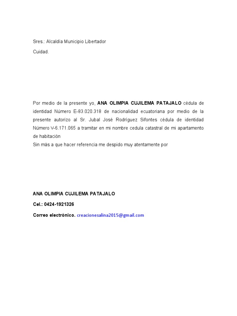 Carta Solicitud Renovacion De Patente Pdf