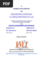 Performance Appraisal at Jindal Brothers Pvt. LTD: A Dissertation Report ON