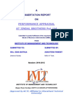 Performance Appraisal at Jindal Brothers Pvt. LTD: A Dissertation Report ON