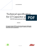 Specification of LT Capcitor Pannel