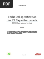 Specification of LT Capcitor Pannel