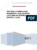 Guía para La Formulación Seguimiento y Evaluación de Los Planes de Desarrollo Distrital y Local PDF