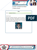 Learning Activity 1 / Actividad de Aprendizaje 1 Evidence: My Profile / Evidencia: Mi Perfil