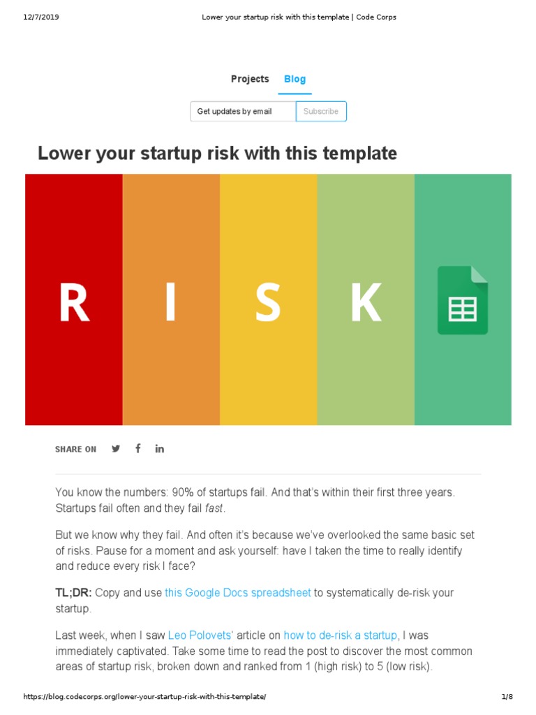 Startup Risk Assessment Template Guide | PDF | Risk | Risk Management