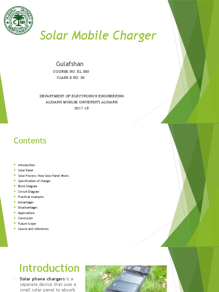 Solar Mobile Charger PDF Solar Panel Battery Charger