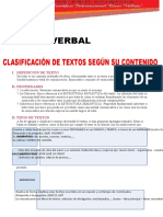 Aptitud Verbal: Clasificación de Textos Según Su Contenido