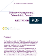 Inventory Management I Deterministic Demand: Recitation