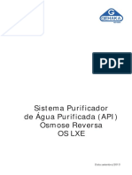 Sistema Purificador de Água Purificada (API) Osmose Reversa
