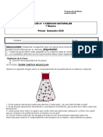 Guía 3 Ciencias Naturales 7° Básico: Teoría cinética molecular