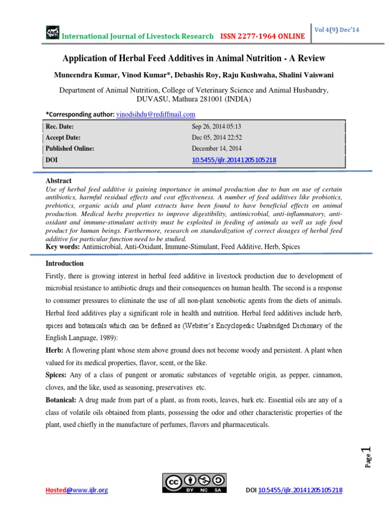 Art Application of Herbal Feed Additives in PDF | PDF | Polyphenol ...