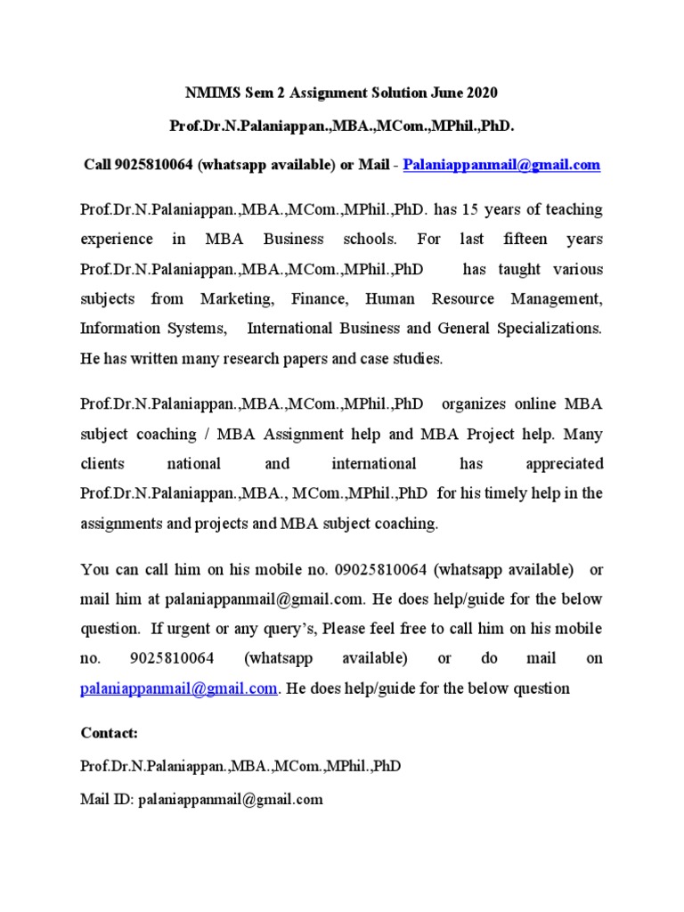 NMIMS Sem 2 Assignment Solution June 2020 | PDF | Drink | Bias