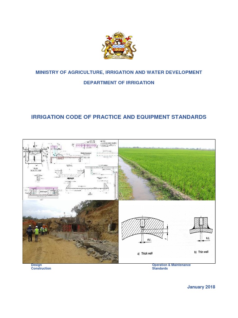 Irrigation Code Of Practice And Equipment Standards Pump Irrigation