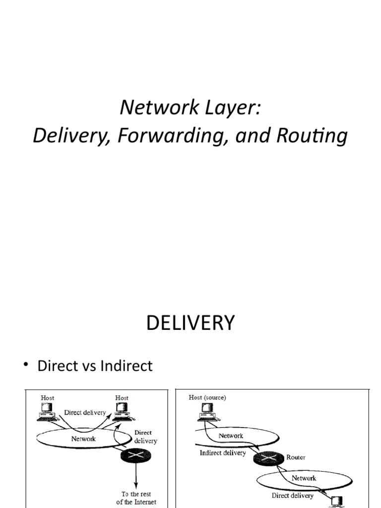 Network Layer: Delivery, Forwarding, and Routing | PDF
