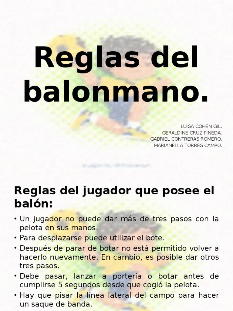 ¿Qué reglas hay en balonmano