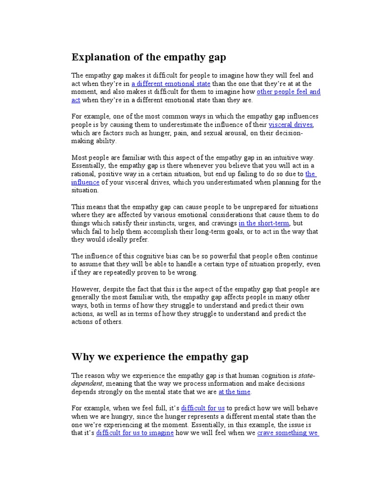 Explanation of The Empathy Gap PDF Empathy Epistemology
