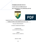 Tesis II Marketing Digital y El Pocisionamiento de Mercado en Las Empresas Turisticas Del Distrito de Hco PDF