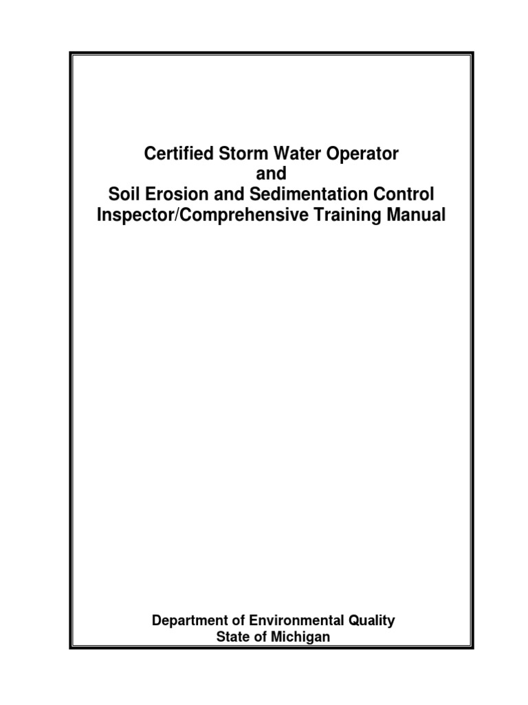 Storm Water & Erosion Control Training Manual | PDF | Surface Runoff ...