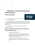 Presentación de Servicios de Brokerage y Consultoria Naval