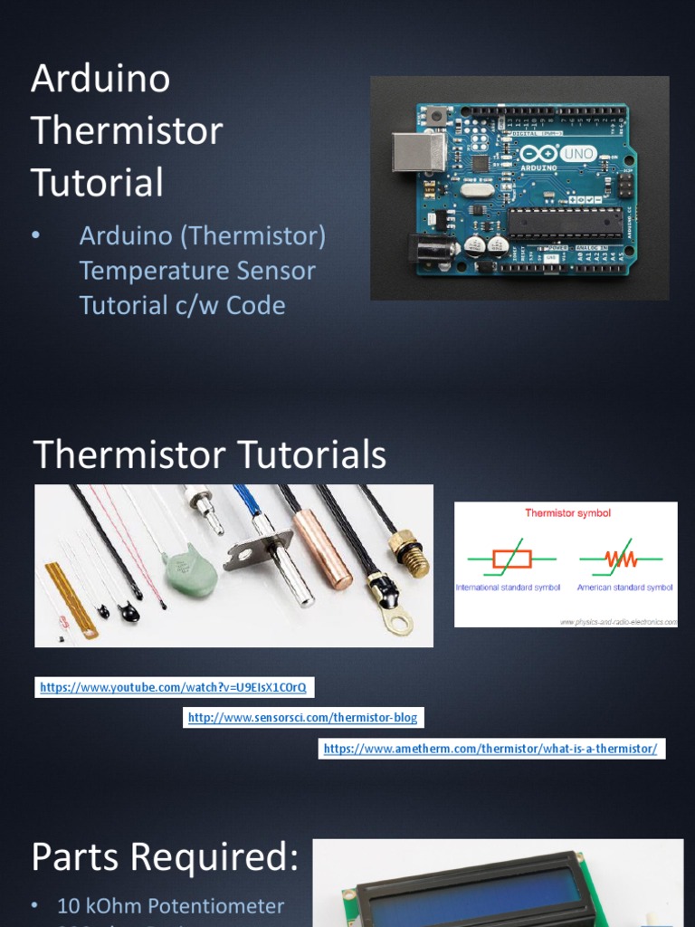 Arduino (Thermistor) Temperature Sensor Tutorial C/W Code PDF