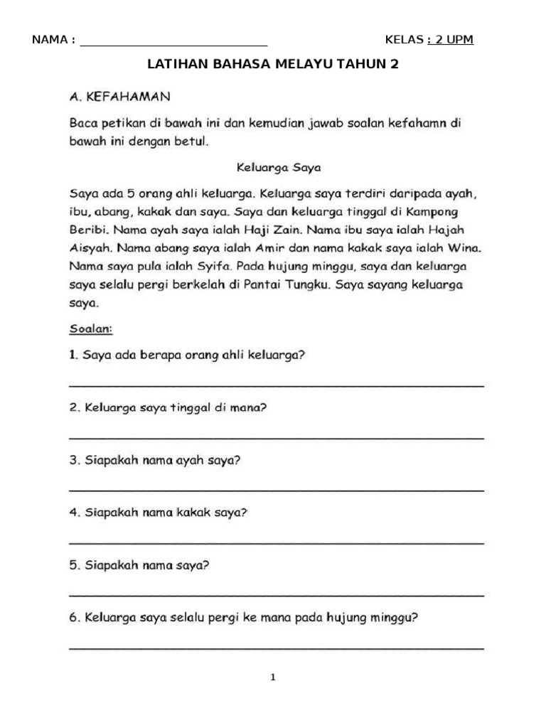 Latihan Ulangkaji Bm Tahun 2 Pdf