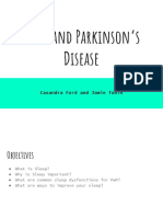 Sleep and Parkinson's Disease: Casandra Ford and Jamie Tobin