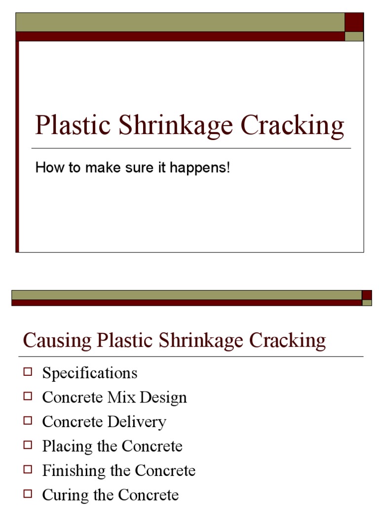 Plastic Shrinkage Cracking (BPS) PDF Concrete Materials