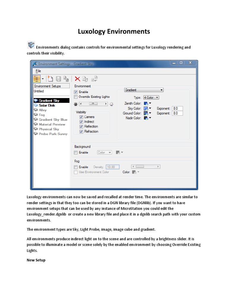 Luxology Environment Settings Guide | PDF | Rendering (Computer ...