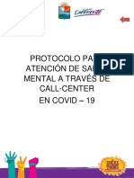 Protocolo para Atención de Salud Mental en Covid 2020 Call Center