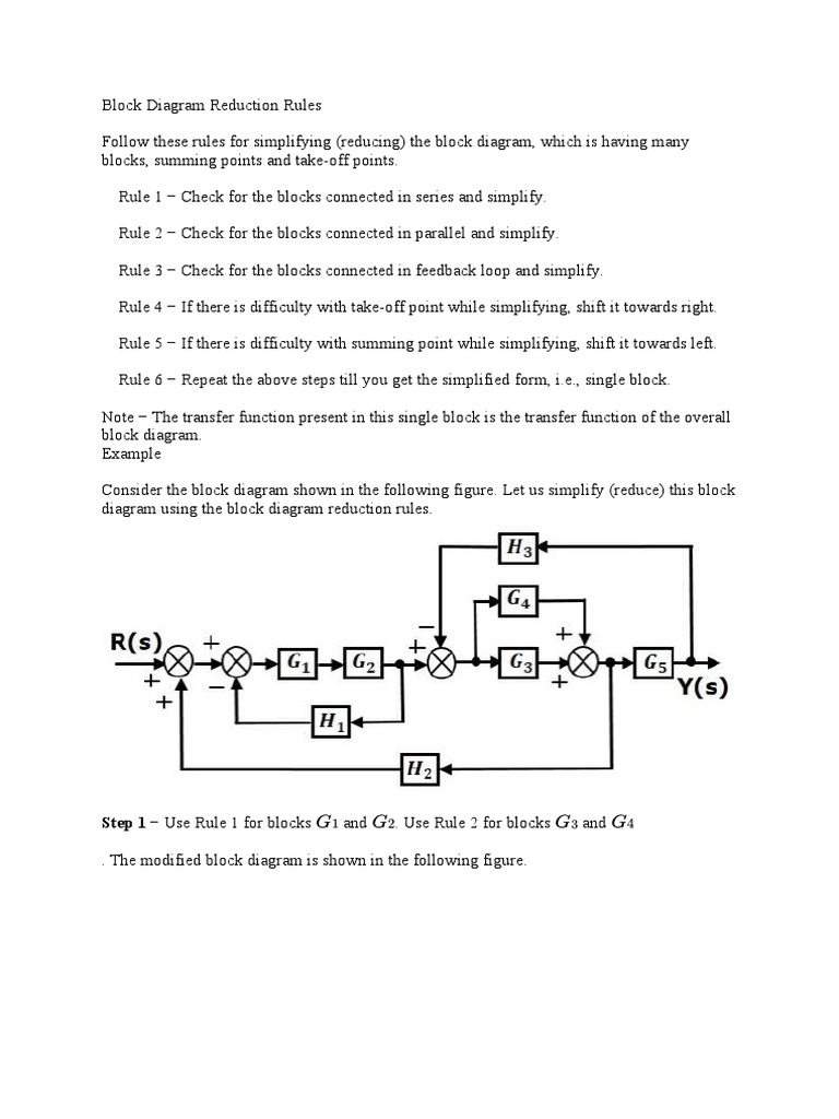 Block Diagram Reduction Rules PDF