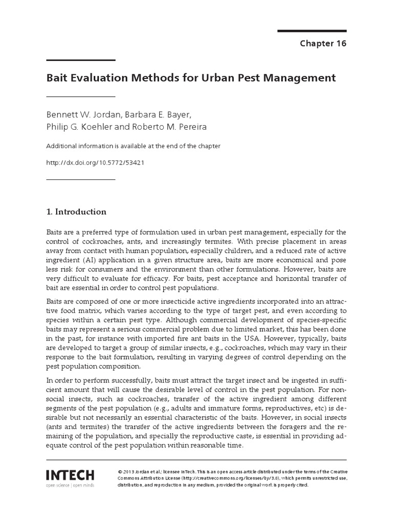 Bait Evaluation Methods For Urban Pest M PDF | PDF | Ant | Pest Control