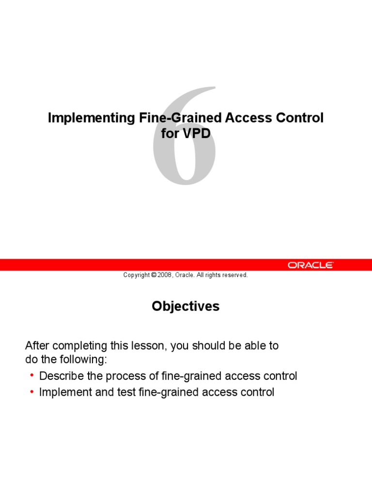 Implementing FineGrained Access Control For VPD PDF Pl/Sql Data