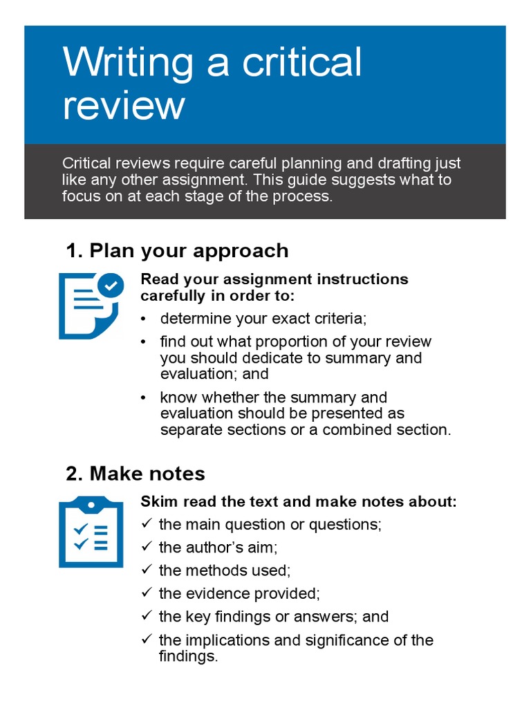 Guide to Writing a Critical Review | PDF | Career & Growth | Science ...