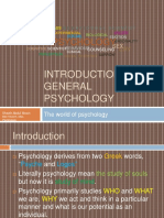 Psychology: Introduction To General Psychology